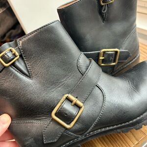 Frye Black Leather Ankle Boots